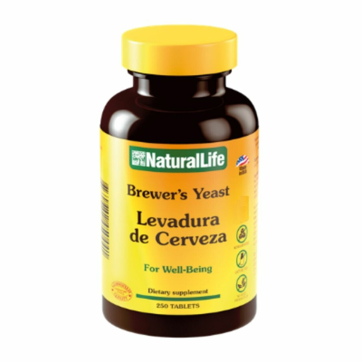 Levadura de Cerveza Natural Life 250 Cápsulas 
