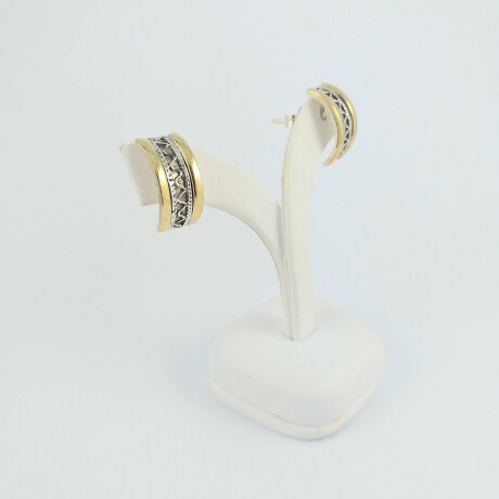Caravanas de plata 925 con detalles de doublé en oro 18Ktes. Caravanas de plata 925 con detalles de doublé en oro 18Ktes.