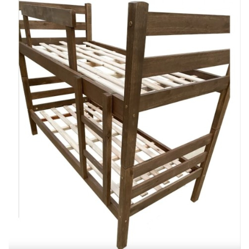 Cama Cucheta Escalera Baranda Madera Maciza Eucaliptus 2051 Color Marrón Rustico ​ Cama Cucheta Escalera Baranda Madera Maciza Eucaliptus 2051 Color Marrón Rustico ​
