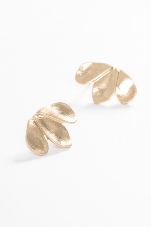 Caravanas pétalo texture metallic dorado