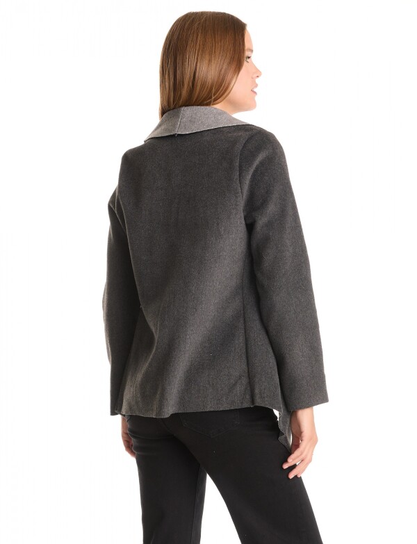 Cardigan Soft & Solapa Contraste GRIS OSCURO