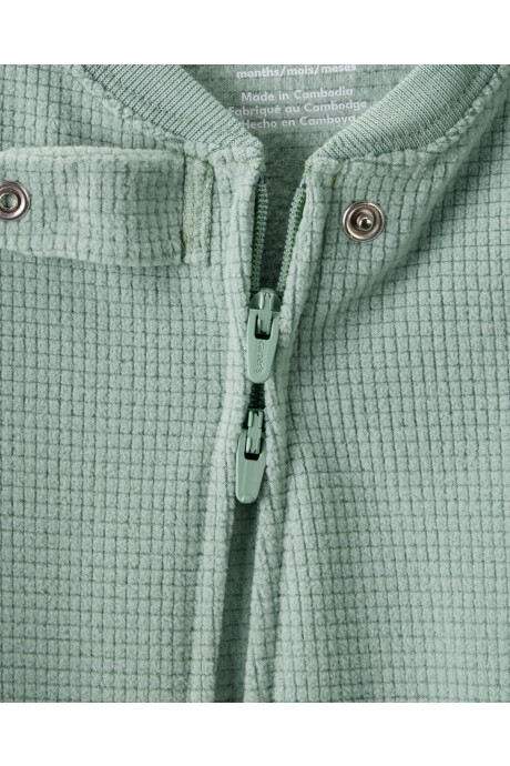 Pijama una pieza de micropolar, con pie, verde Sin color