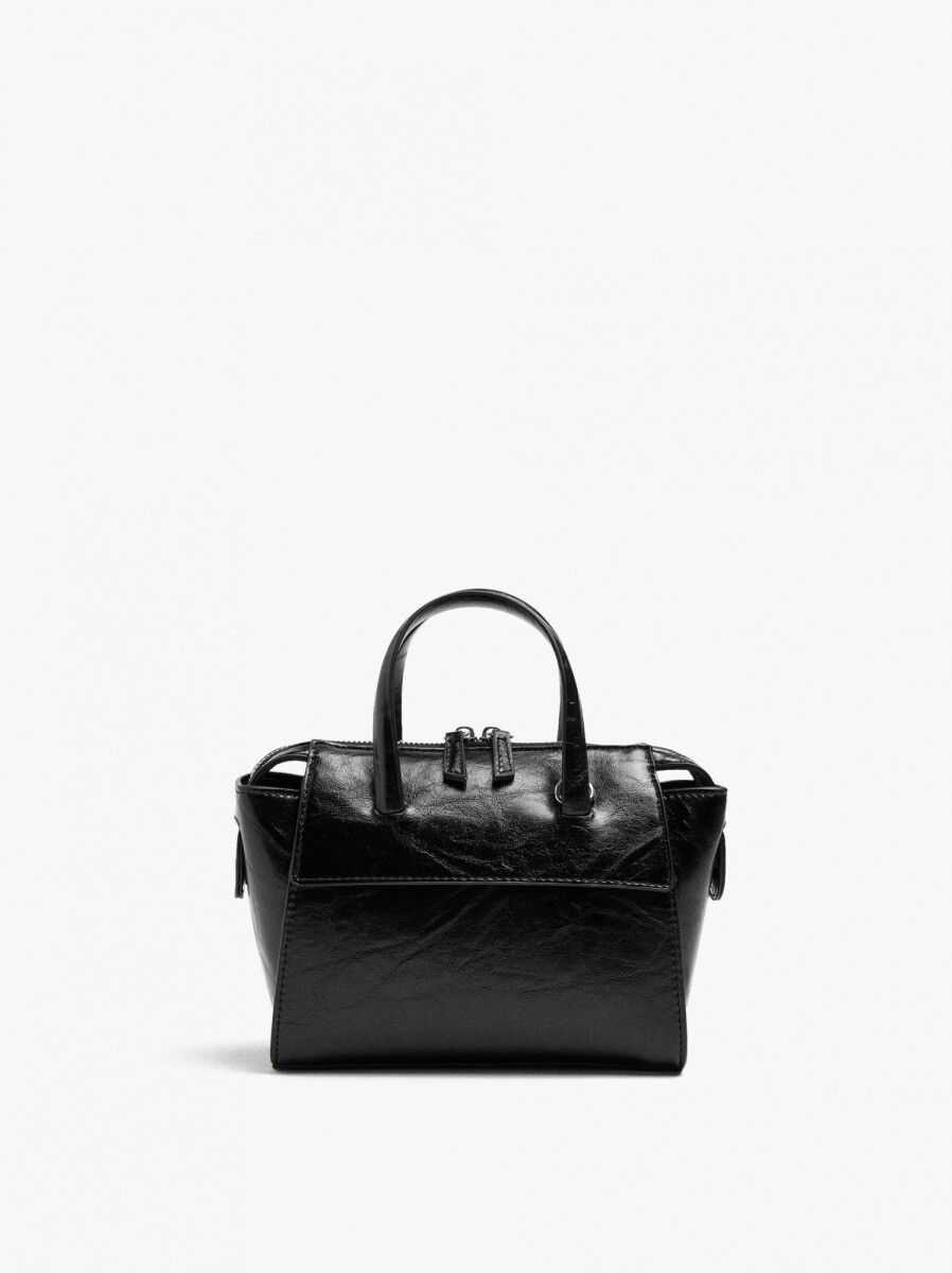 Bolso Tote Con Bandolera - negro 