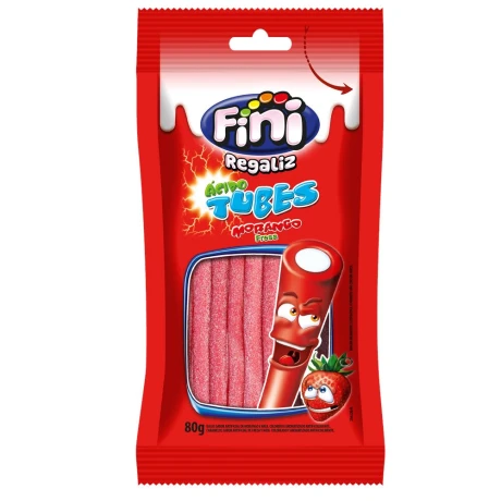 GELATINA REGALIZ TUBES FINI 80G MORANGO GELATINA REGALIZ TUBES FINI 80G MORANGO