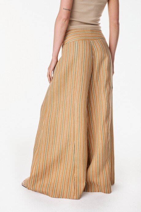 Pantalon Lino Deep Rayas Verde