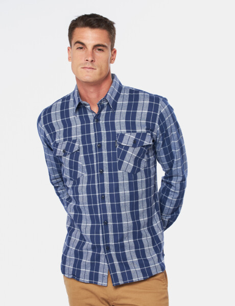 CAMISA DE VIYELA A CUADROS Azul
