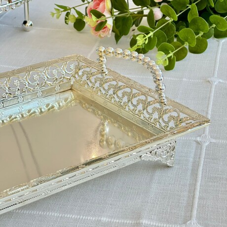 Bandeja Metálica Rectangular Espejada 50cm x 35cm x 6cm Bandeja Metálica Rectangular Espejada 50cm x 35cm x 6cm