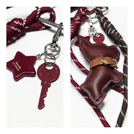 Llavero con accesorios Perrito Bulldog Marron