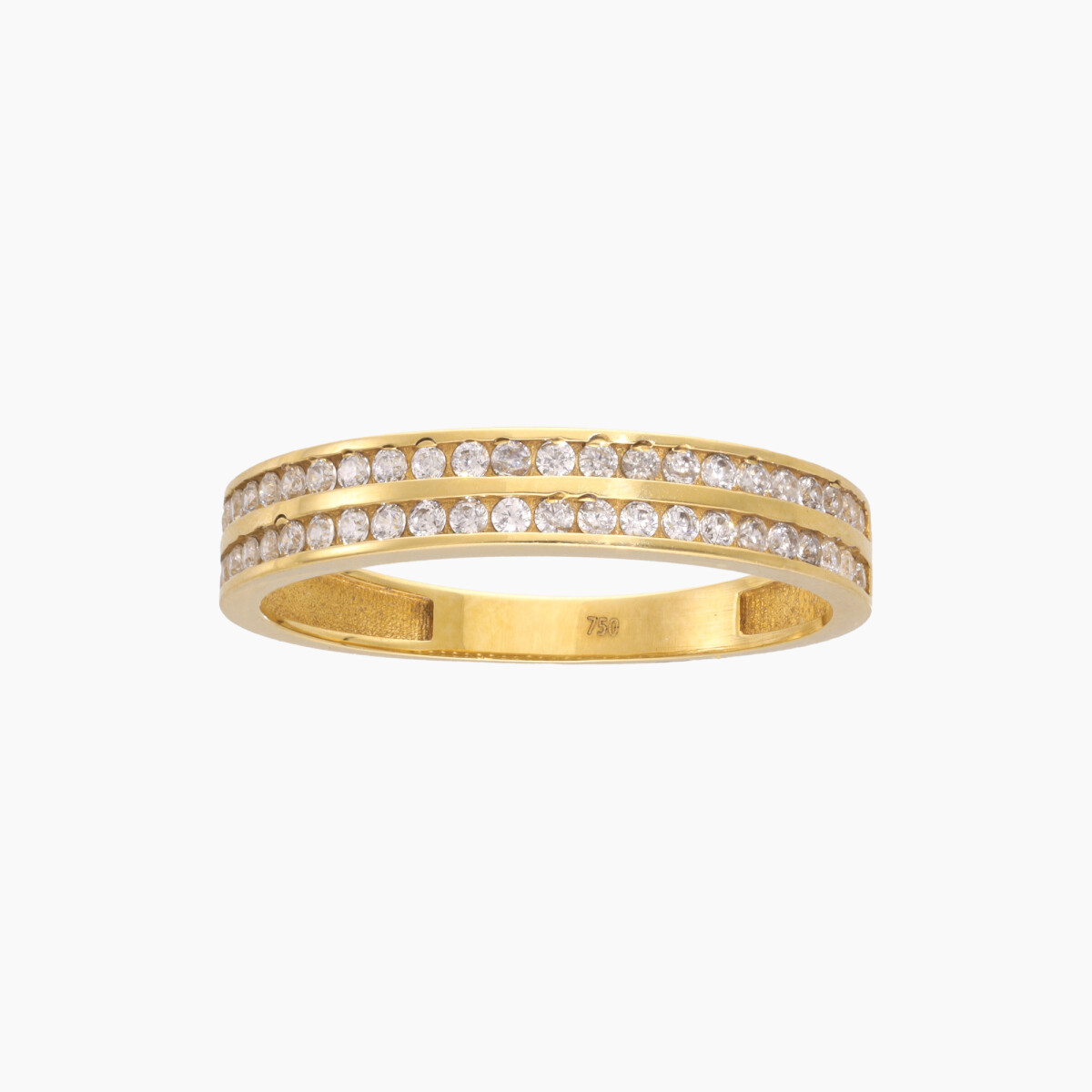 Anillo En Oro 18k Con Circonias 