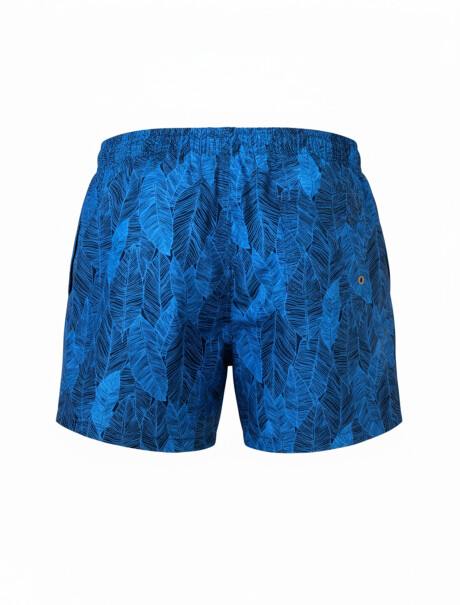 Short de baño estampado azul