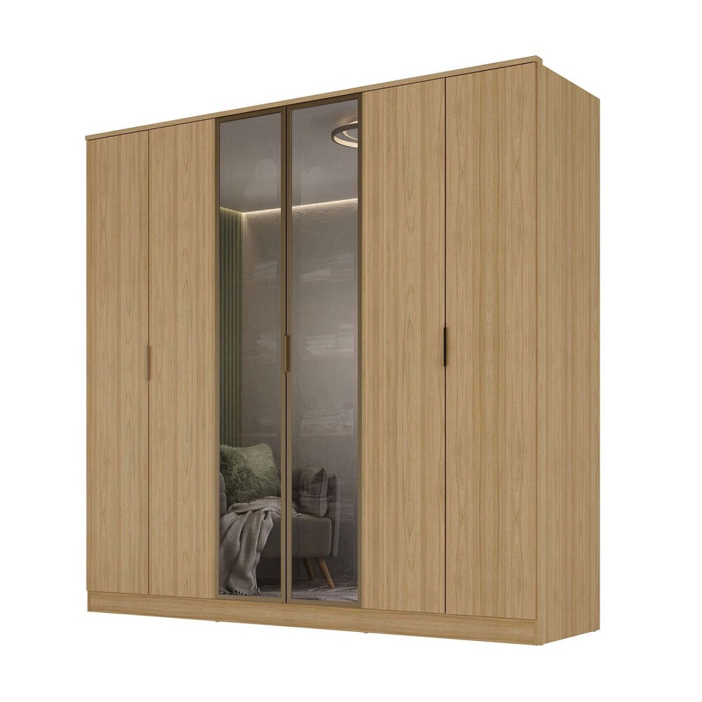 PLACARD 6 PUERTAS MDF MARRON RAVI