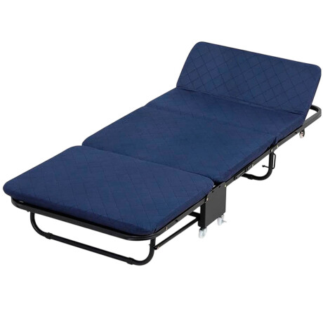 Catre Cama Plegable 180x75cm Acolchonado P/camping Azul