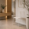 Silla Metálica de Diseño Moderna para Interior y Exterior- Blanca Silla Metálica de Diseño Moderna para Interior y Exterior- Blanca