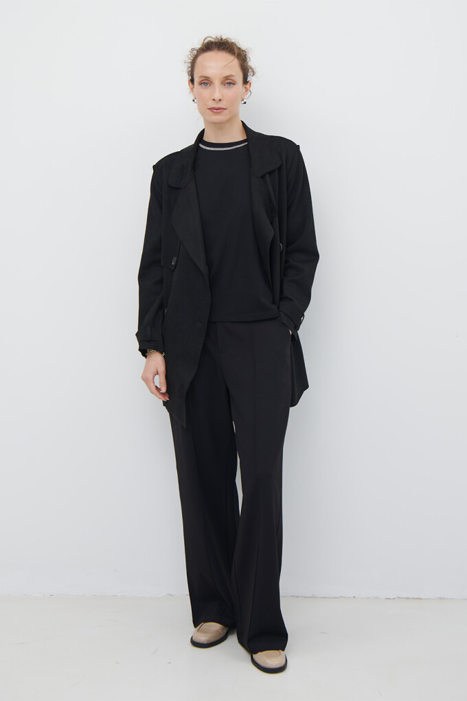 TRENCH SUEDE NEGRO