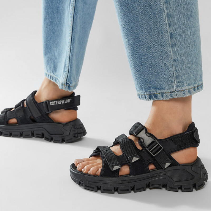 Sandalias de Mujer Caterpillar Casual Progressor Negro - Gris