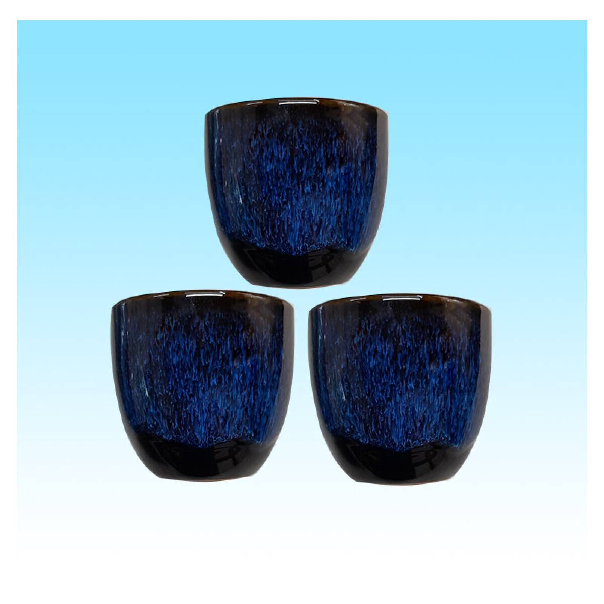 Taza de cerámica azul sin asa 6x6,6cm - Taza De Cerámica Azul Sin Asa 6x6,6cm 