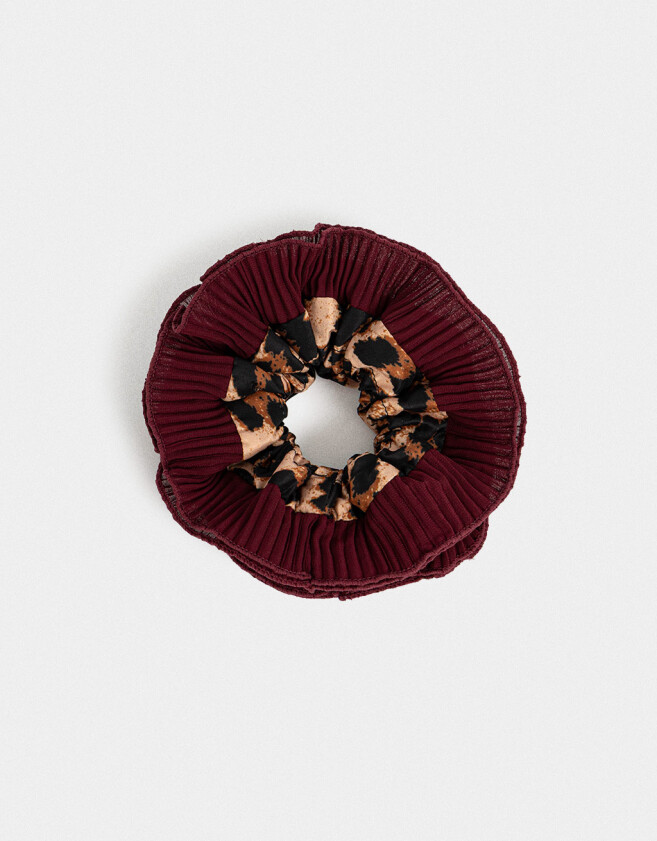 Skunzies Animal Print Maxi Scrunchie Plisada - Combinacion Bicolor