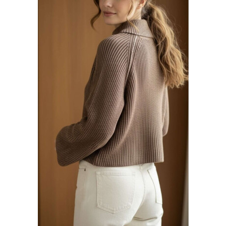 Sweater Algodón Cierre Camel
