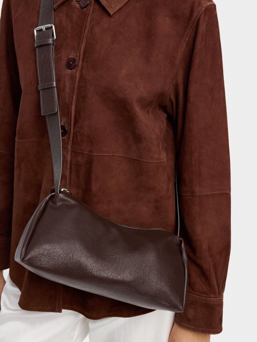 Bolso Bandolera Efecto Craquelado marron