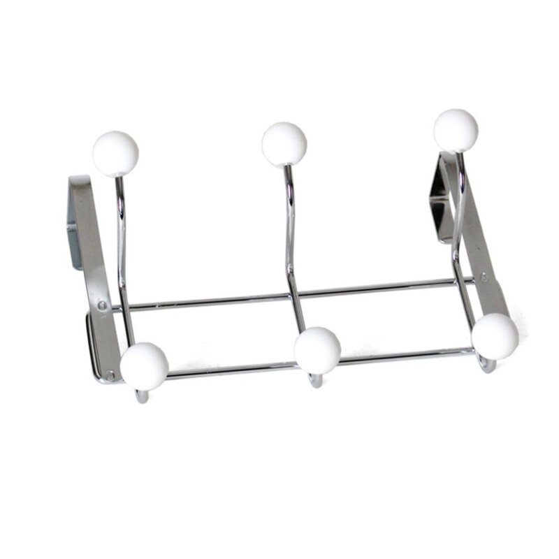 Percha Puerta 6 Pomos Blancos Ailema PERCHA PUERTA 6 POMOS BLANCOS AILEMA