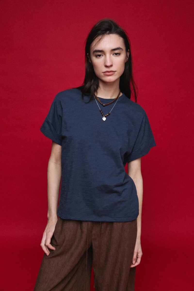 T-SHIRT D.CASSIN JANA M.C BASICA - AZUL 