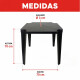 Set x4 Mesa cuadrada 70 x 70 cm NEGRO