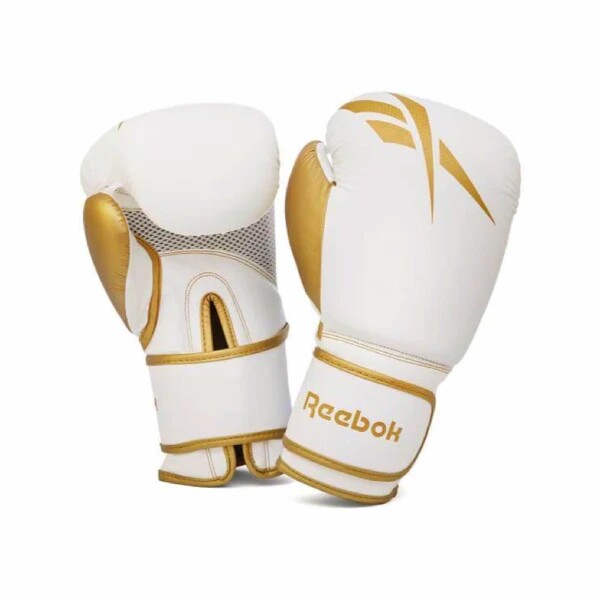 Guantes De Boxeo Reebok Boxing Gloves Blanco y Dorado