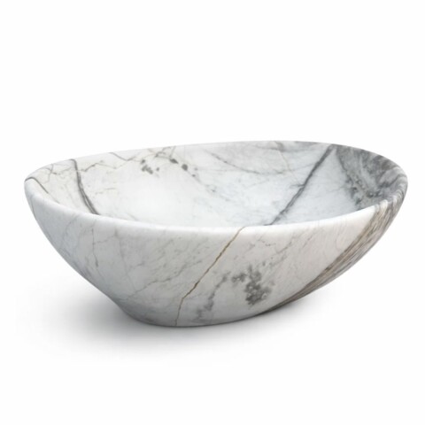 Bacha de apoyo Ovalada 41x33 cm blanca Marmolada mate Dmc Bacha De Apoyo Ovalada 41x33 Cm Blanca Marmolada Mate Dmc