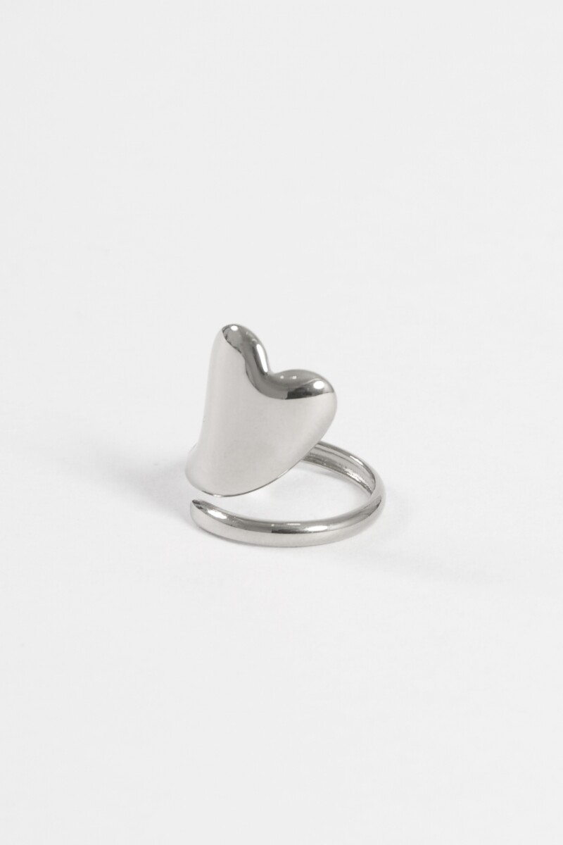 Anillo acero cora ajustable plateado