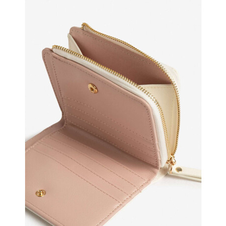 Billetera Con Cierre Blanco Crudo