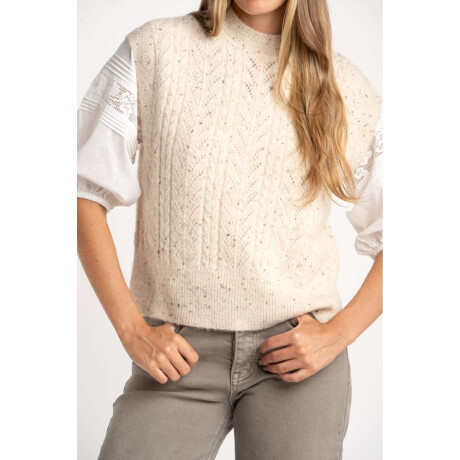 Chaleco Texturado Bouttonne Beige Melange