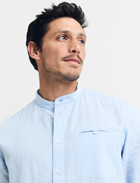 011954 CAMISA HARRINGTON LABEL LINO Celeste