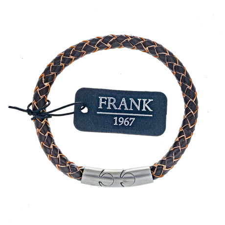 Pulsera de cuero y acero , FRAMK. Pulsera de cuero y acero , FRAMK.