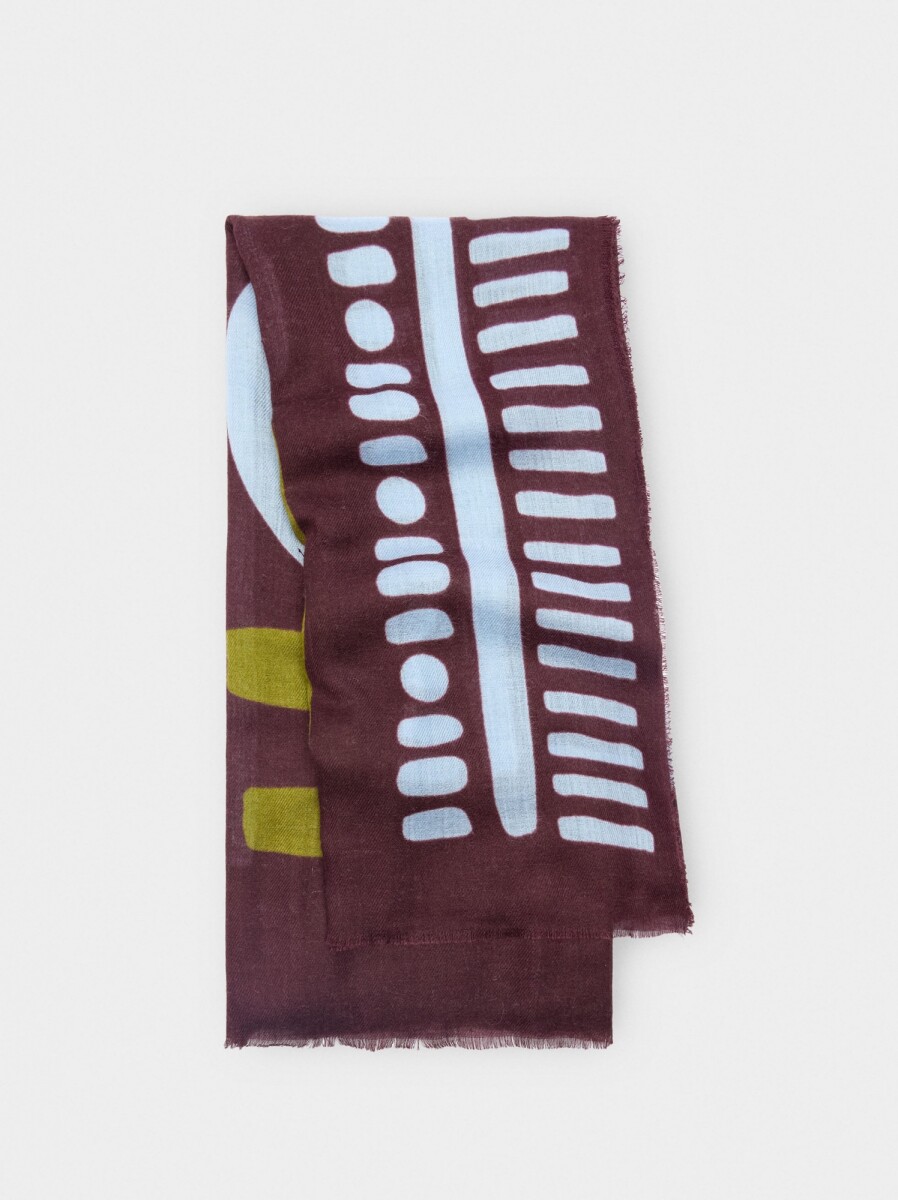 Pañuelo Estampado Con Lã - marron 