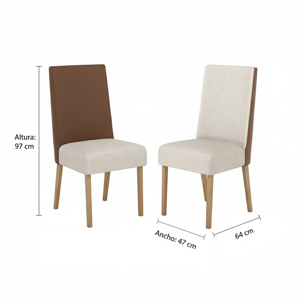 Juego de comedor mesa y 6 sillas tapizadas Juego de comedor mesa y 6 sillas tapizadas