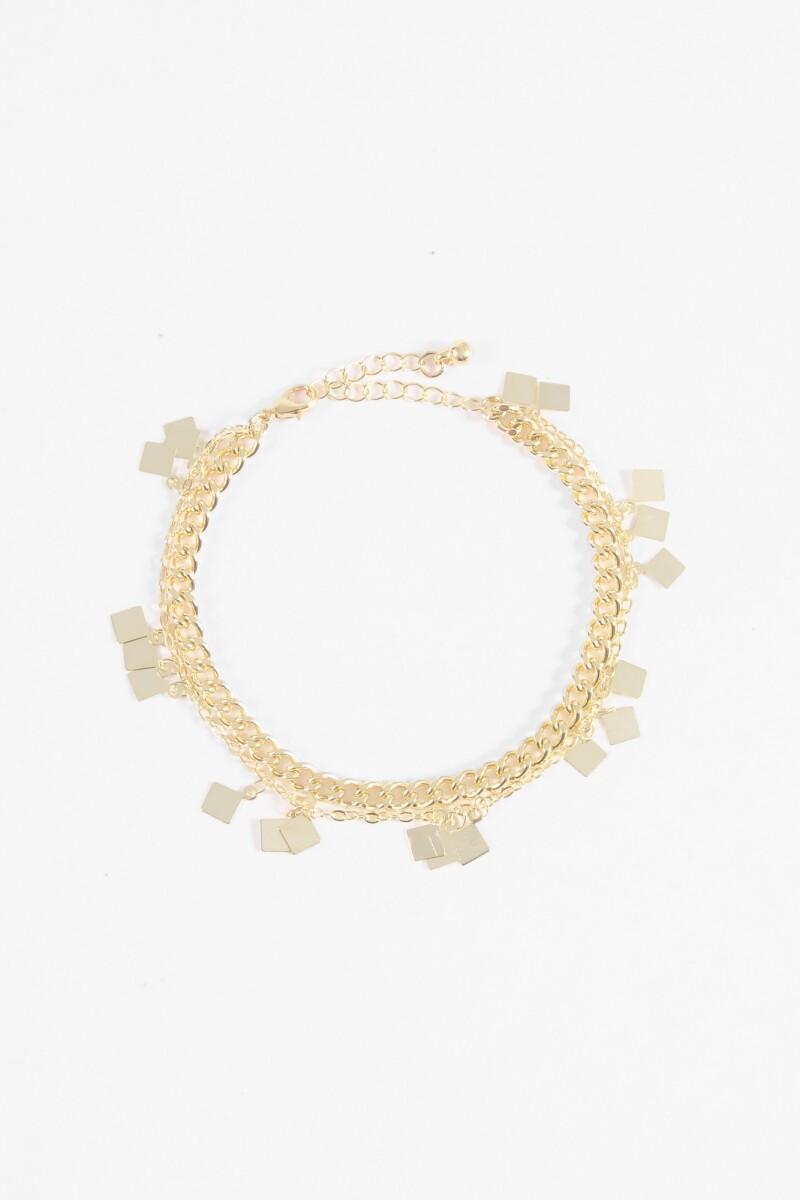 Tobillera cadena dijes dorado