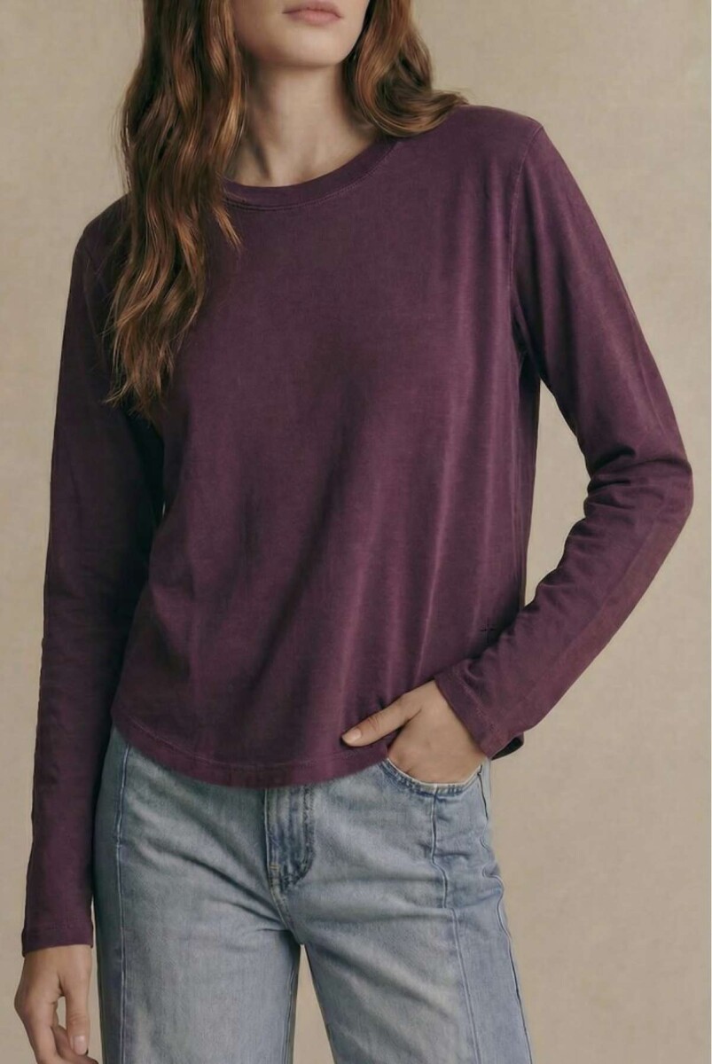 Remera Algodon Lavado - Burdeos 