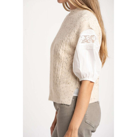 Chaleco Texturado Bouttonne Beige Melange