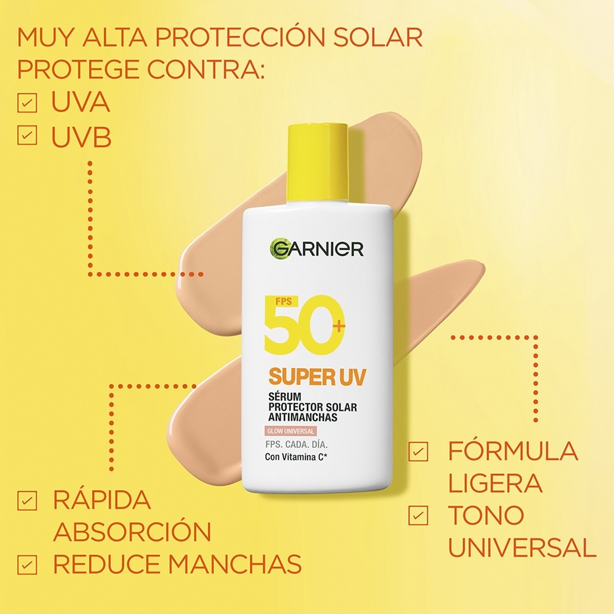 Protector Solar Facial Garnier Super Uv Fps 50+ 40 Ml. — Farmacia El túnel
