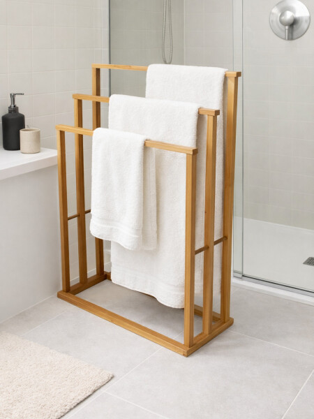 SOPORTE TOALLAS BAMBOO BEIGE