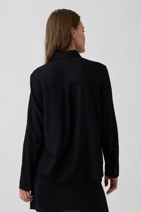 Camisa De Lino Mujer True Black
