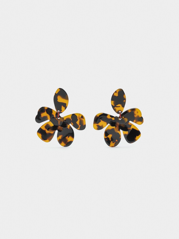 Pendientes De Flores Efecto Carey multicolor