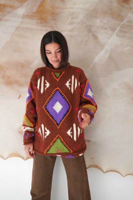 Sweater Gitano Lana Base Caramel