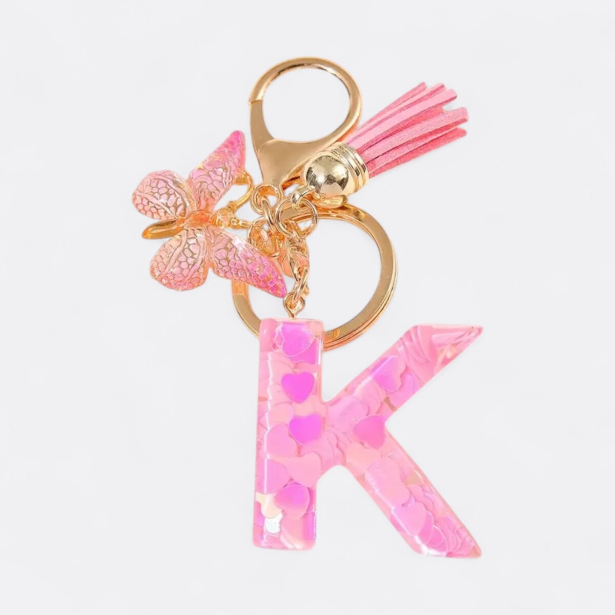 Llavero de letras - K rosa 