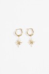 Aros acero con dije estrella dorado