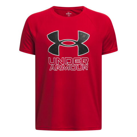 UA B TECH HYBRID PRINT SS-RED RED-600