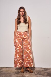 Jean Wide Leg Estampado Multi
