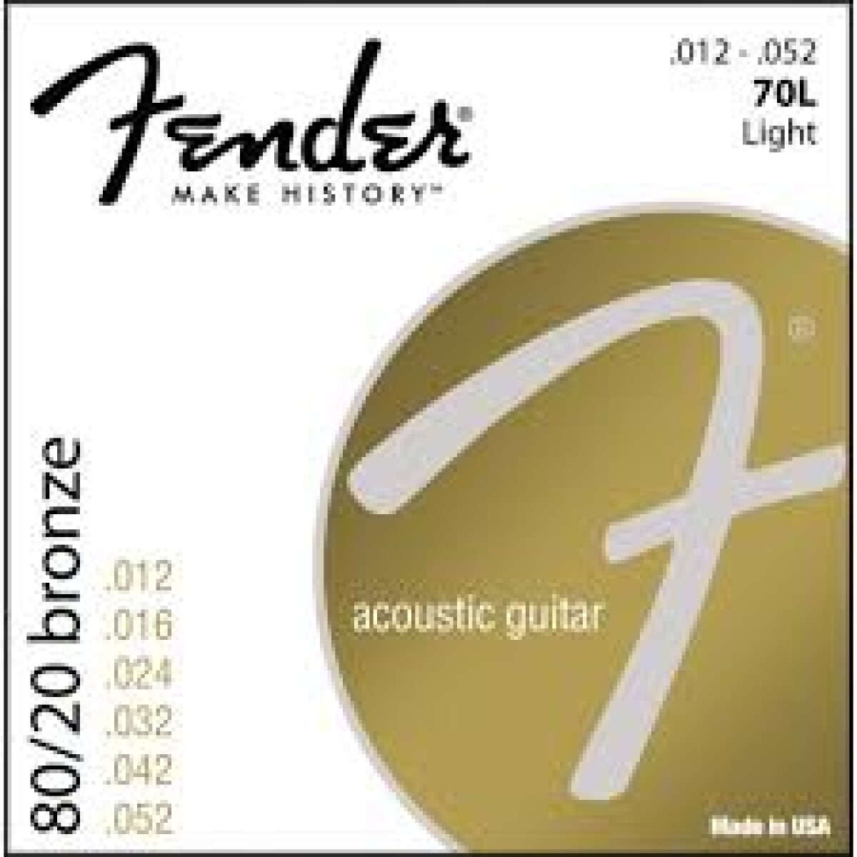 ENCORDADO FOLK/FENDER 80/20 BRONZE 70L 012 