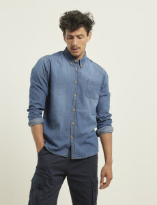 012468 CAMISA TIPO JEAN HARRY Azul