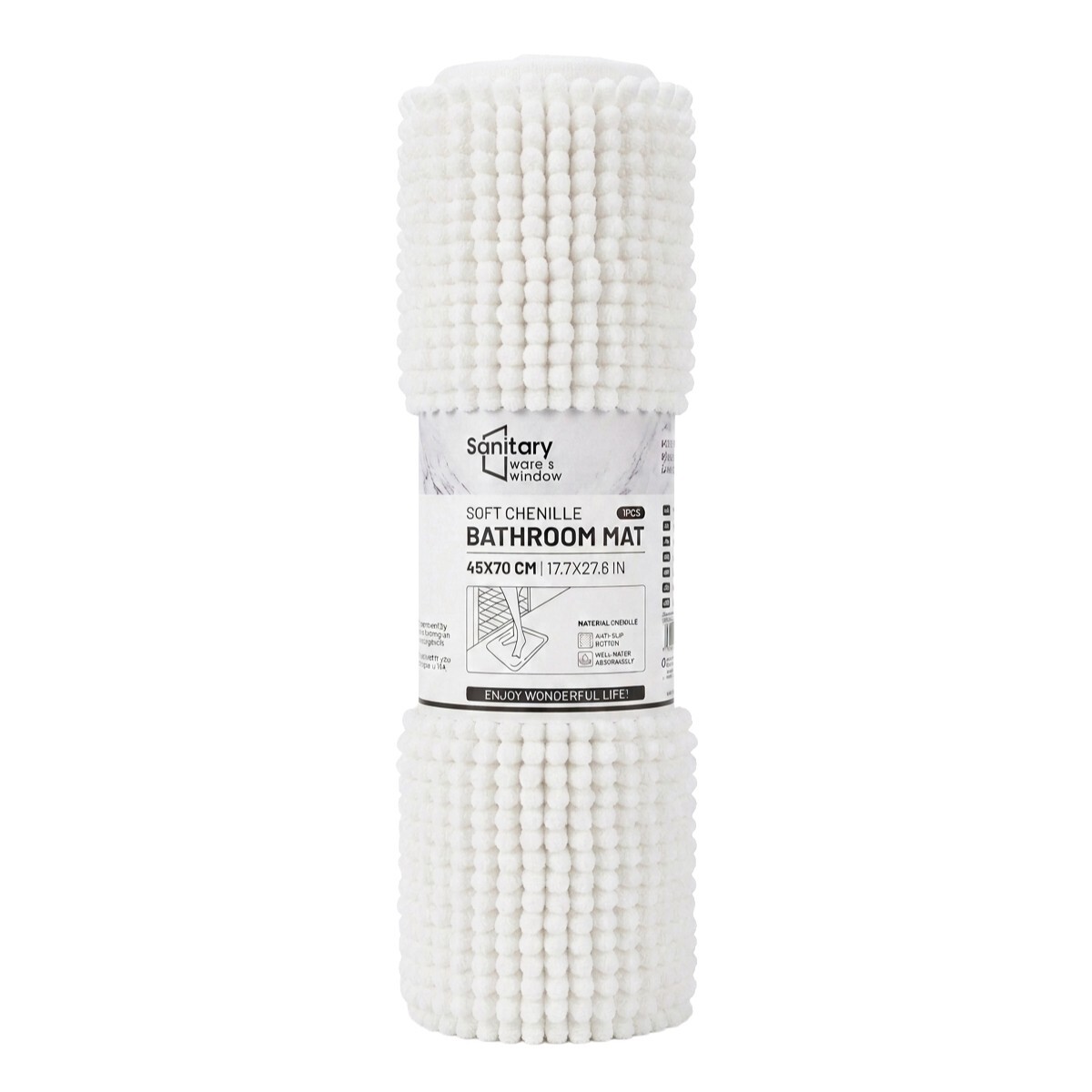 ALFOMBRA BLANCA P/BAÑO 45X70CM 